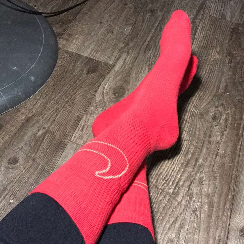 Nike red and orange socks